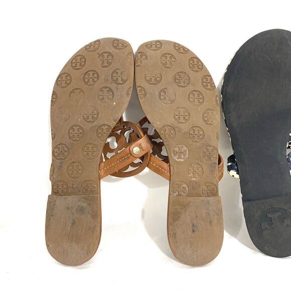 Tory Burch Size 8 Miller Thong Sandals Tropical Classic Designer 2-Pack - Picture 10 of 14